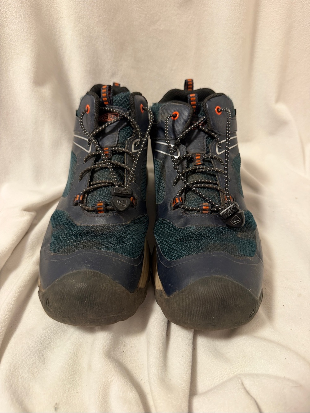 Keen Kids Wanduro Navy and Teal Mid-Top Hiking Boots size 3